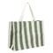 Sunnylife: Carryall Beach Bag - Vacay Olive Stripe - Oversized Shoulder Tote, Large Capacity, Sand & Water Drainage Holes, Pool Outdoor, 22.8 x 16.9"
